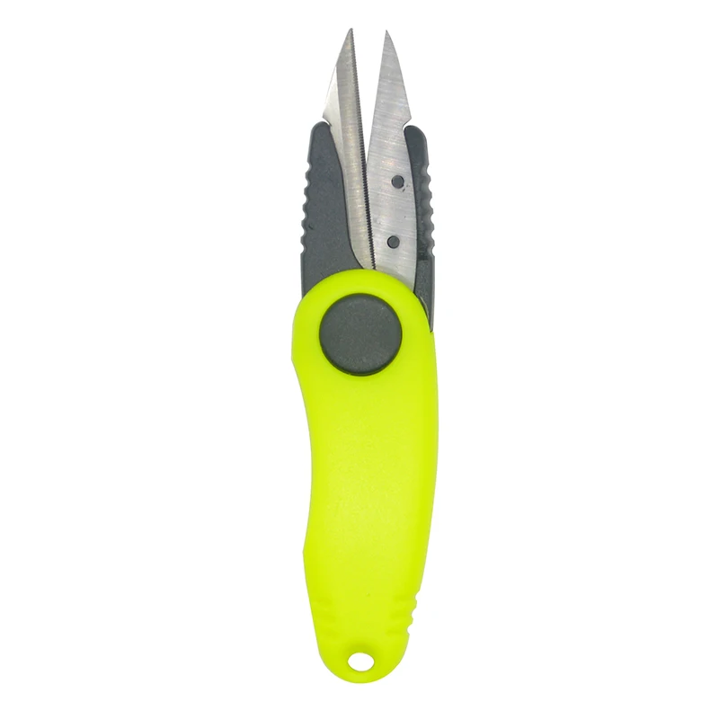 1 Piece Yellow Ножницы для лески, 1 шт., складные ножницы для ловли нахлыстом, ножницы для лески, портативные Нескользящие пилообразные лезвия для рыбной ловли - Color: 1 Piece Yellow