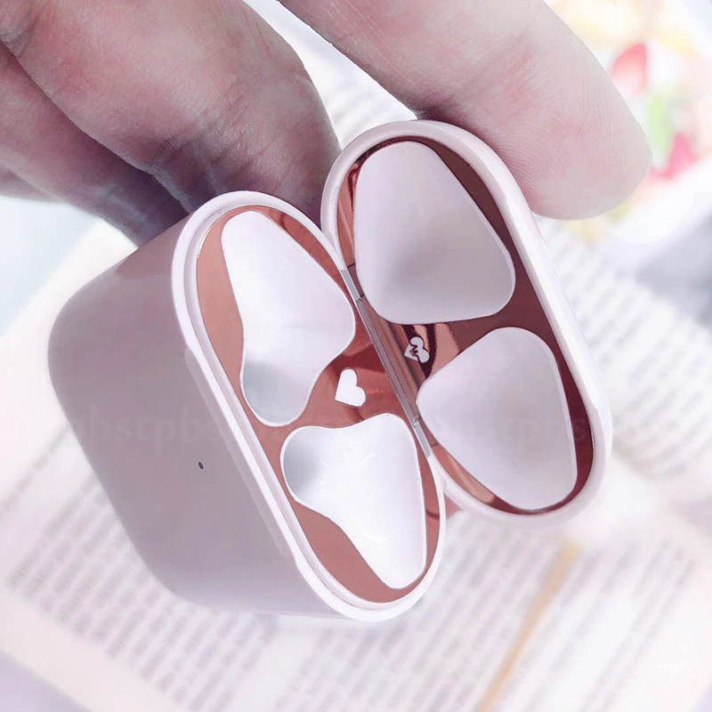 Узор металлическое покрытие для защиты от пыли защита наклейка Apple AirPods 2 в 1 Bluetooth
