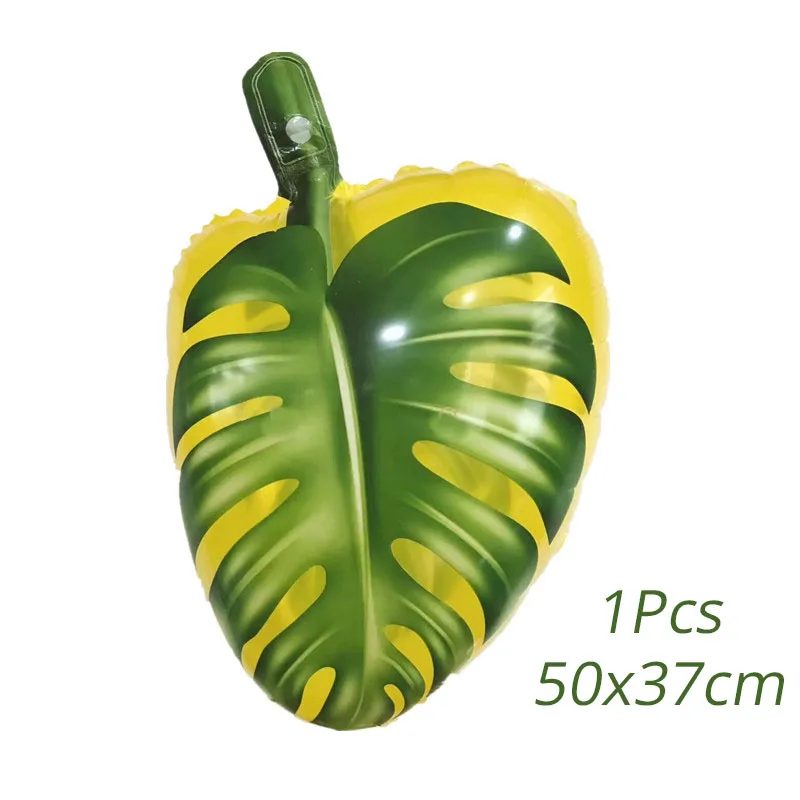 leaf balloon WEIGAO тропический Фламинго вечерние летние Луау надпись "Алоха Гавайи" тема Дети День рождения фольги Воздушные шары Декор ананас шар в виде фламинго - Цвет: leaf balloon
