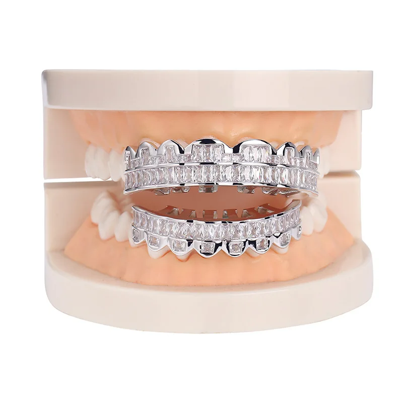 Декоративные коронки для зубов в стиле хип-хоп сверкающие зубы из циркония AAA