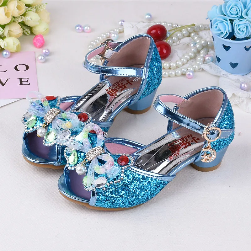 

Children'S High Heels Girls Sandals Kids Princess Shoes With Bow Little Girl Summer Sandals In Party Student Performance Shoes