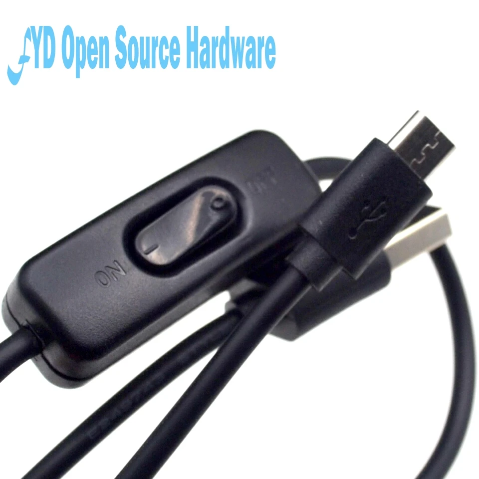 1 шт. Черный USB-кабель с переключателем ВКЛ./ВЫКЛ. переключатель питания для Raspberry Pi