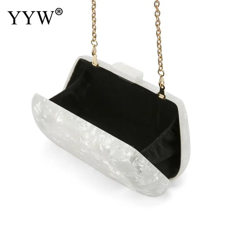 

YYW Fashion Evening Clutch Women Acrylic Clutch Handbag 2019 Summer New Arrive Wedding Purse Small Bolsa Feminina White Purse