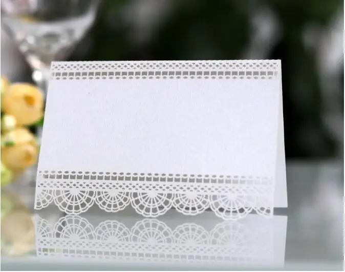 100 шт./лот ажурные роскошные именные открытки для стола свадебные дня рождения
