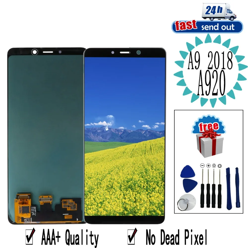 ЖК дисплей AMOLED A920 6 3 дюйма для SAMSUNG GALAXY A9 2018 A9200 A9s Star Pro сенсорный экран