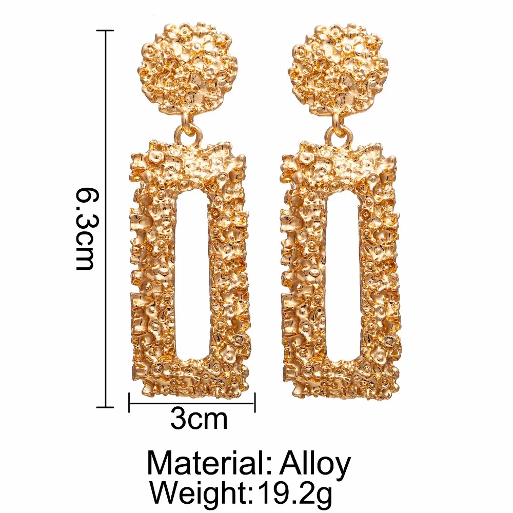 Простые трендовые золотые геометрические длинные серьги с блестками для женщин