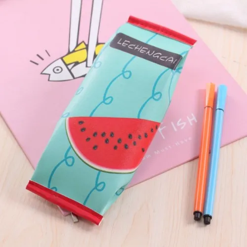Kawaii Cracker школьный Чехол-Карандаш для девочек с милыми фруктами, искусственная кожа, сумка для ручек, коробка для канцелярских принадлежностей, офисные школьные принадлежности Escolar - Цвет: 4