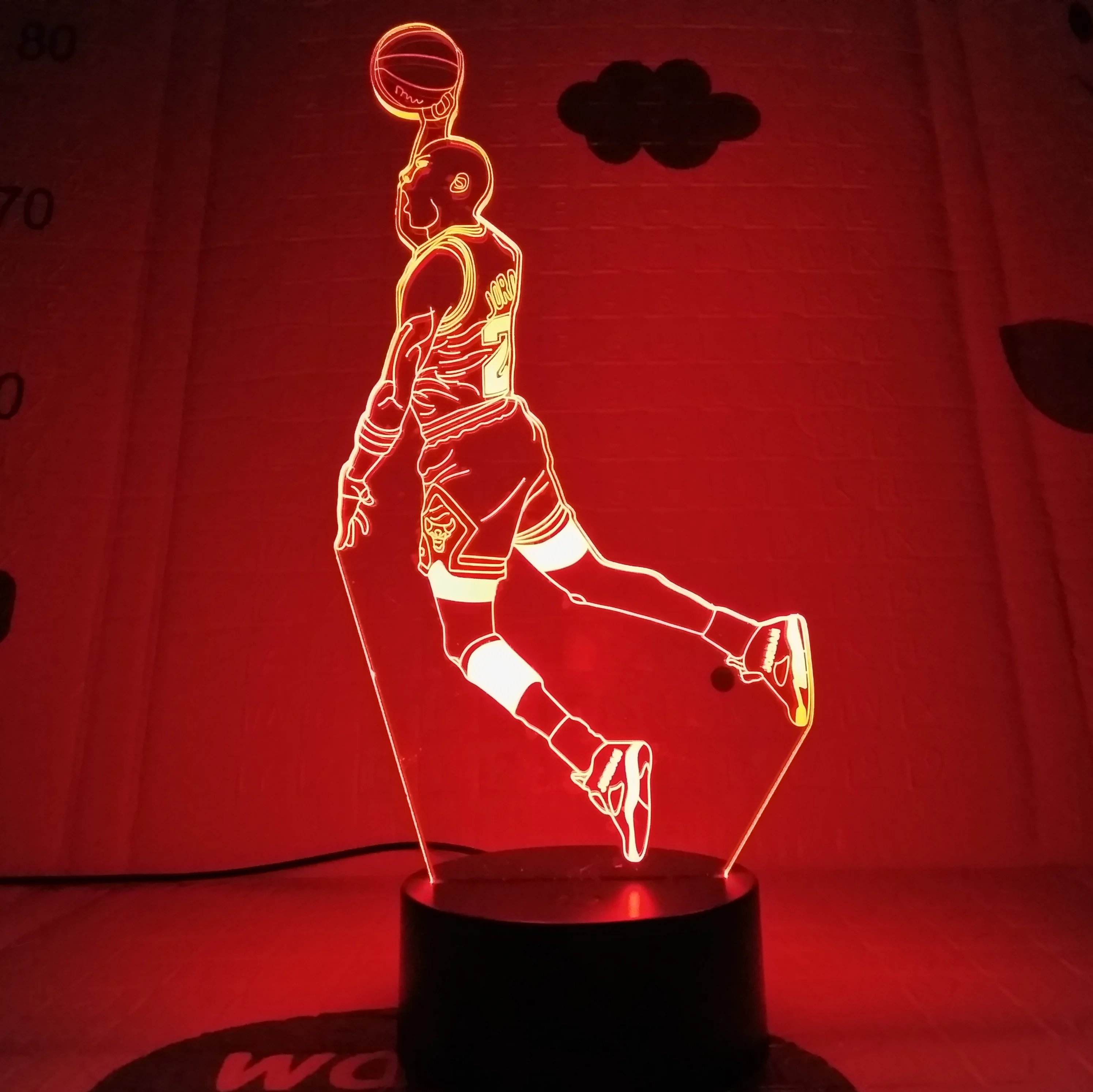NBA 3D светодиодный ночник многоцветный RGB Настольный светильник Jordan Curry James Kobe