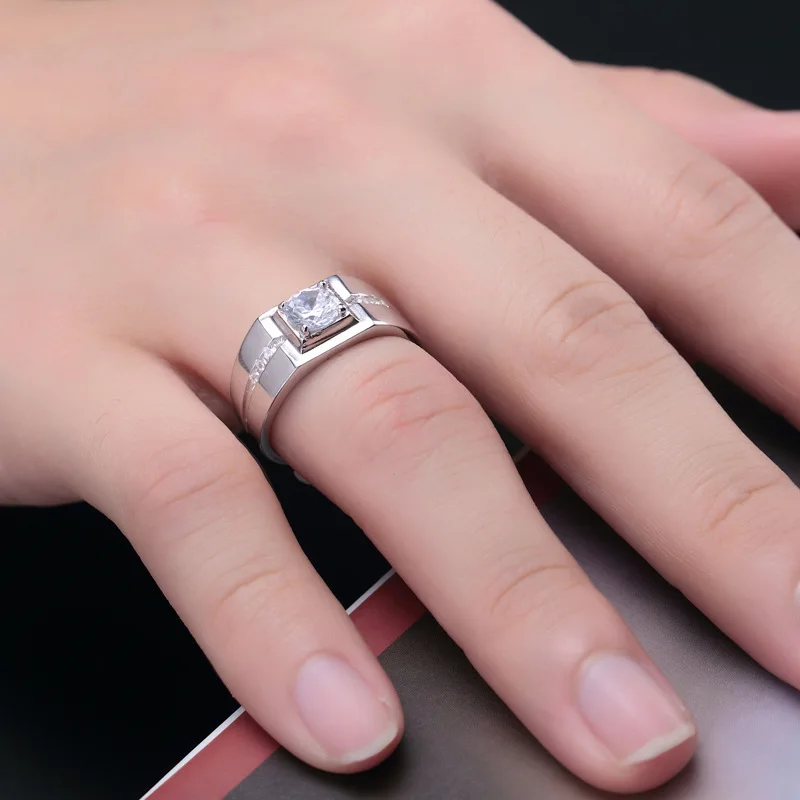 

Pure Silver 925 Rings for Man Wedding Engagement Ring with Stone Male Jewelry Accessories Bague Homme Anel Anillo Bijoux Gifts