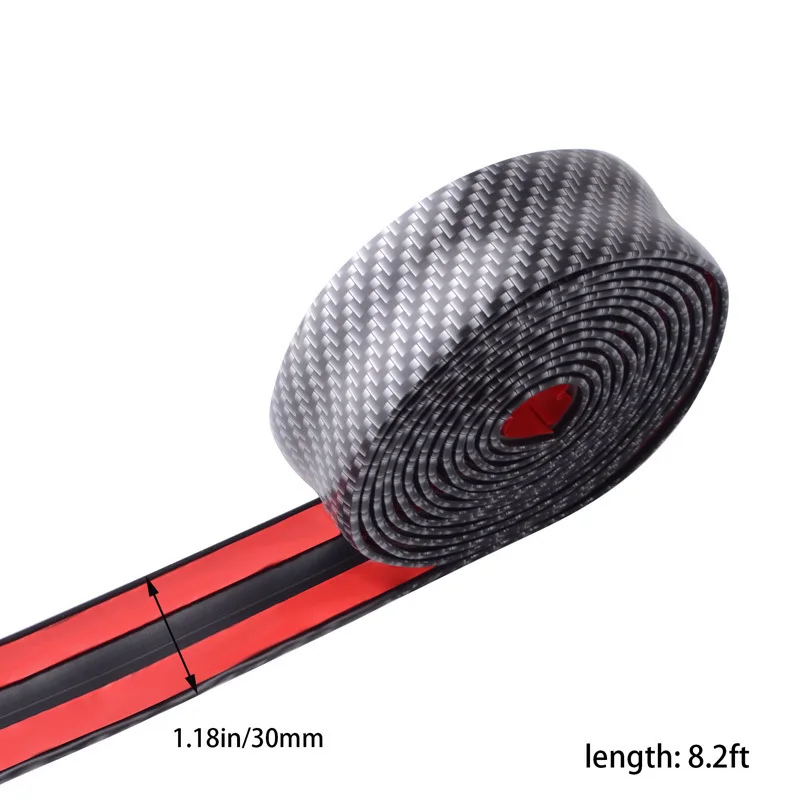 3cmX2.5m SPEEDWOW Car Door Bumper Carbon Fiber Rubber Lip Universal Front Bumper Lip Moulding Strip Door Sill Protector Edge Guard - Цвет: 3cmX2.5m