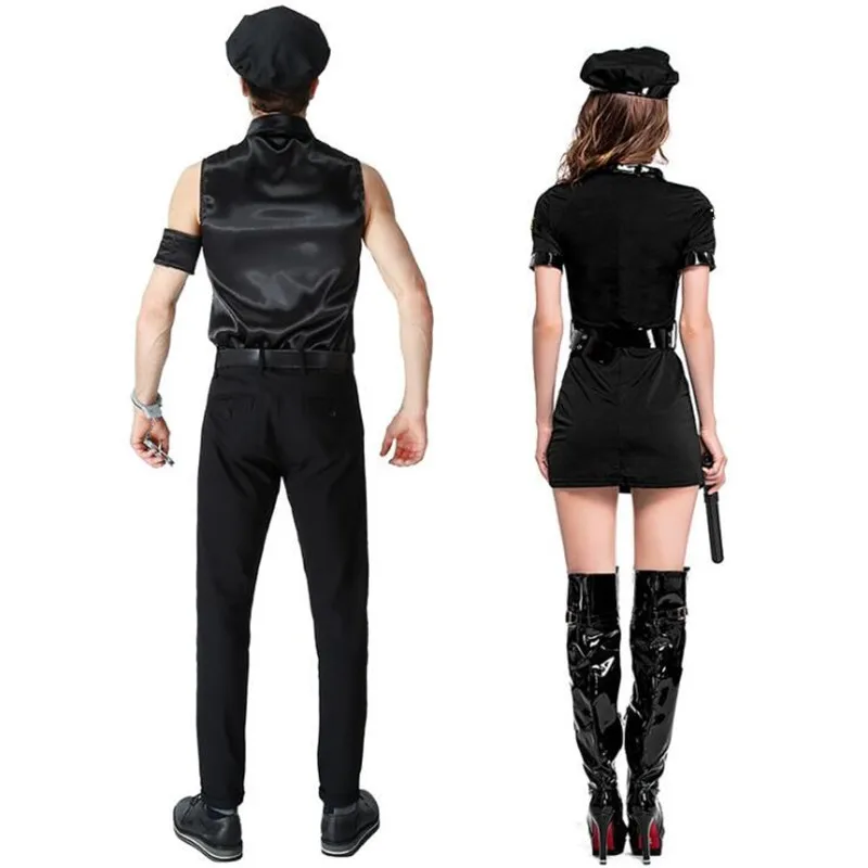 

Party Woman Men Lady Police Uniform Clubwear Masquerade Costume Ball Bar Nightclub Cosplay Costumes Carnival Halloween