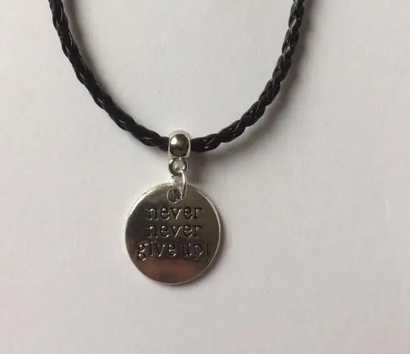 

Vintage Silver Never Give Up Charms Mixed Color Weaving Leather Bracelet Bangle For Women Jewelry Bijoux Accessories Gift HOT