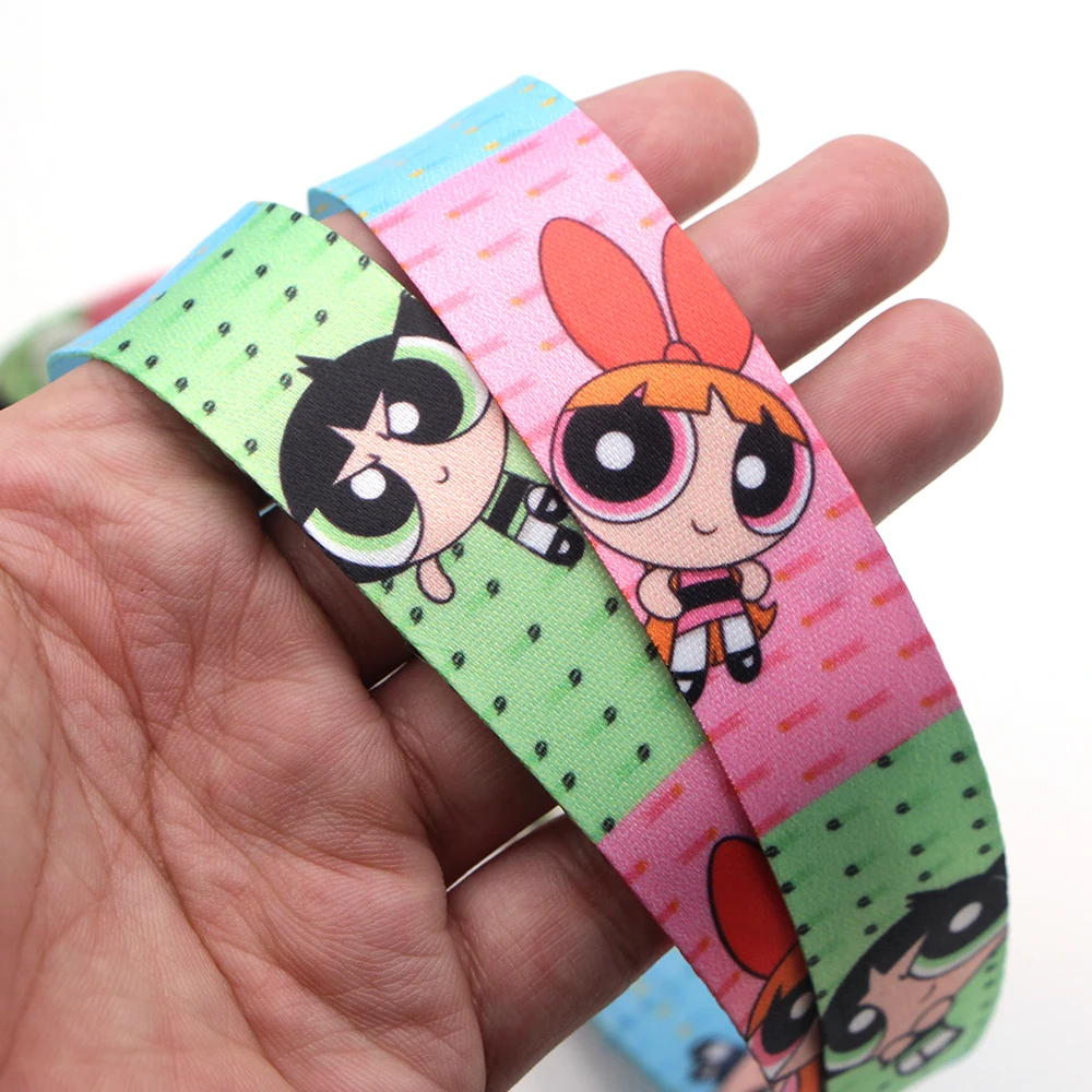 V195 Powerpuff девушки ремешки с анимационными персонажами шнурки ID значок шеи ремни веревка цепи ожерелье ювелирные изделия