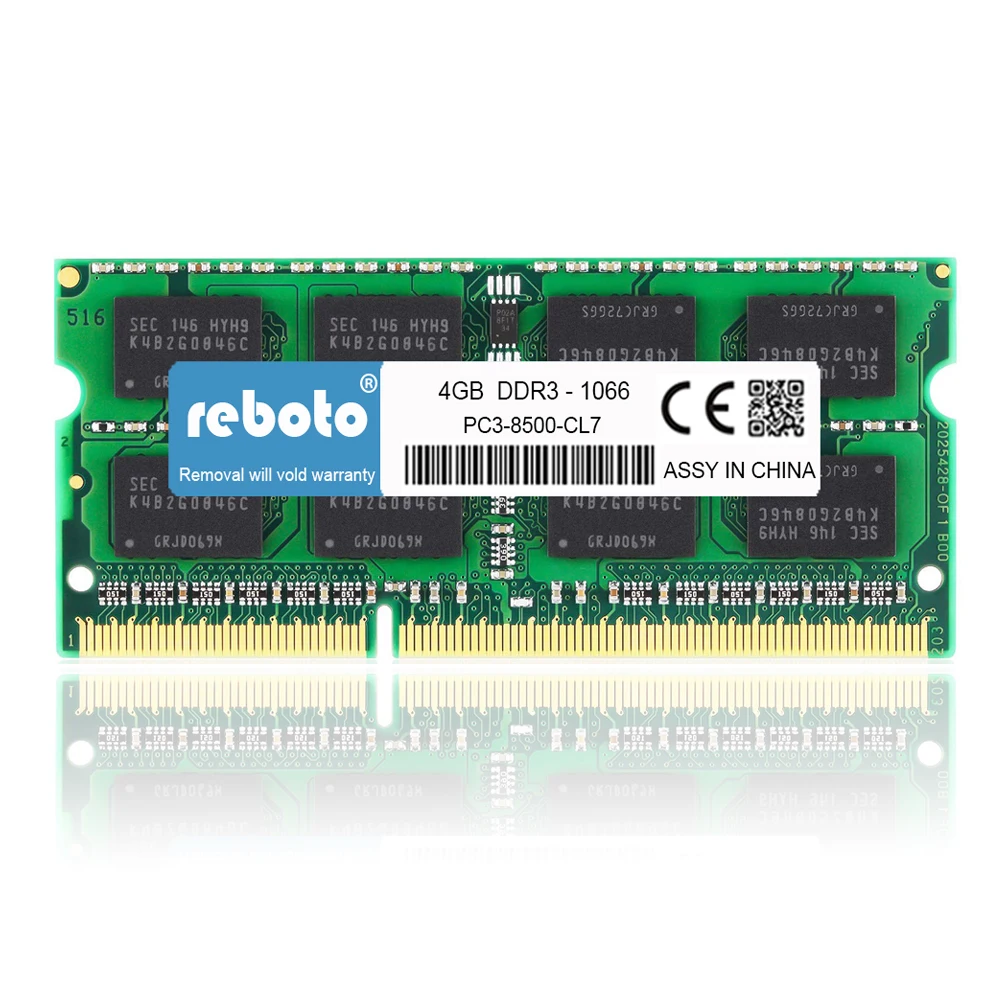 Reboto DDR3 2 GB 4 1066 mhz 1333 МГц PC3-8500S/10600 S Память ОЗУ для ноутбука | Компьютеры и офис