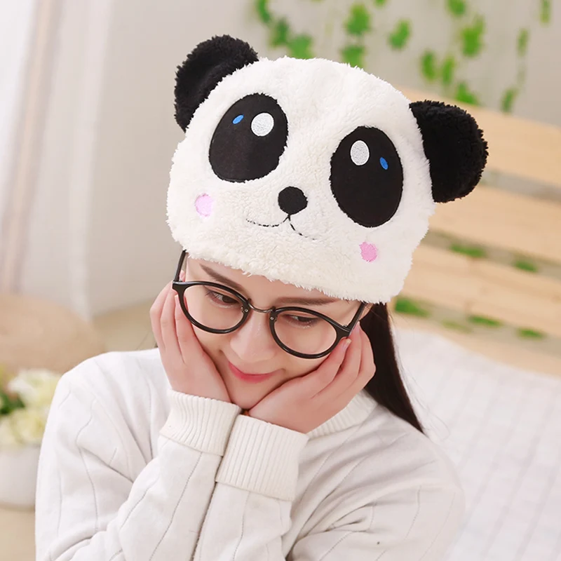 Плюшевые игрушки в виде медведя кошки панды шапка для детей мягкая кукла игрушка