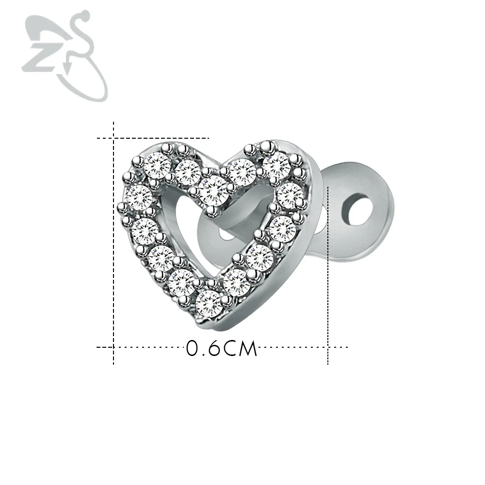 Новое поступление красивый в форме сердца кристалл дермальный Якорь Пирсинг из
