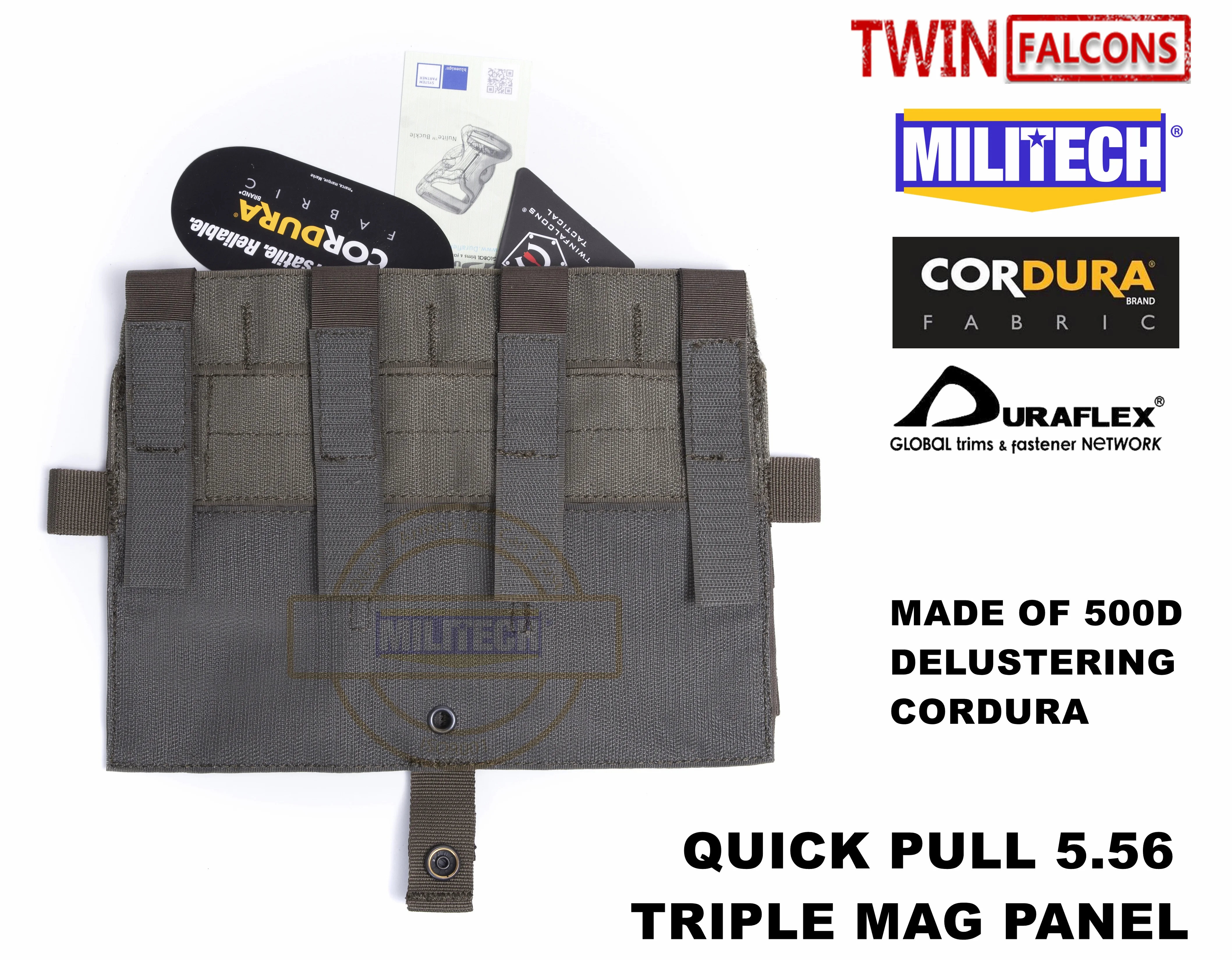 MILITECH twinfalcon TW Delustered Съемный клапан Тройная M4 5 56 Mag плоская панель для AVS CPC JPC 2 0 FCSK