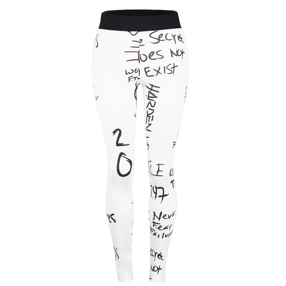 Эластичные штаны для йоги с надписями Pantalon фитнес Femme Компрессионные Леггинсы