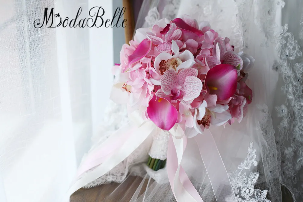 Modabelle Гортензия Фаленопсис Калла Свадебный Букет Розовый Невесты Ручной Buque Noiva
