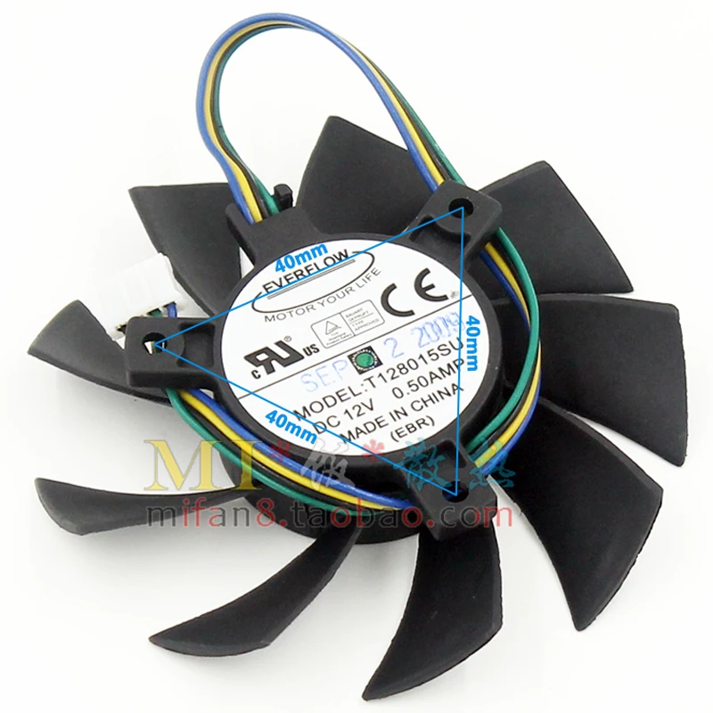 T128015SU 0.5A 4 провода 4Pin компьютерный радиатор Графика карты кулер для MSI R4770 HD4770