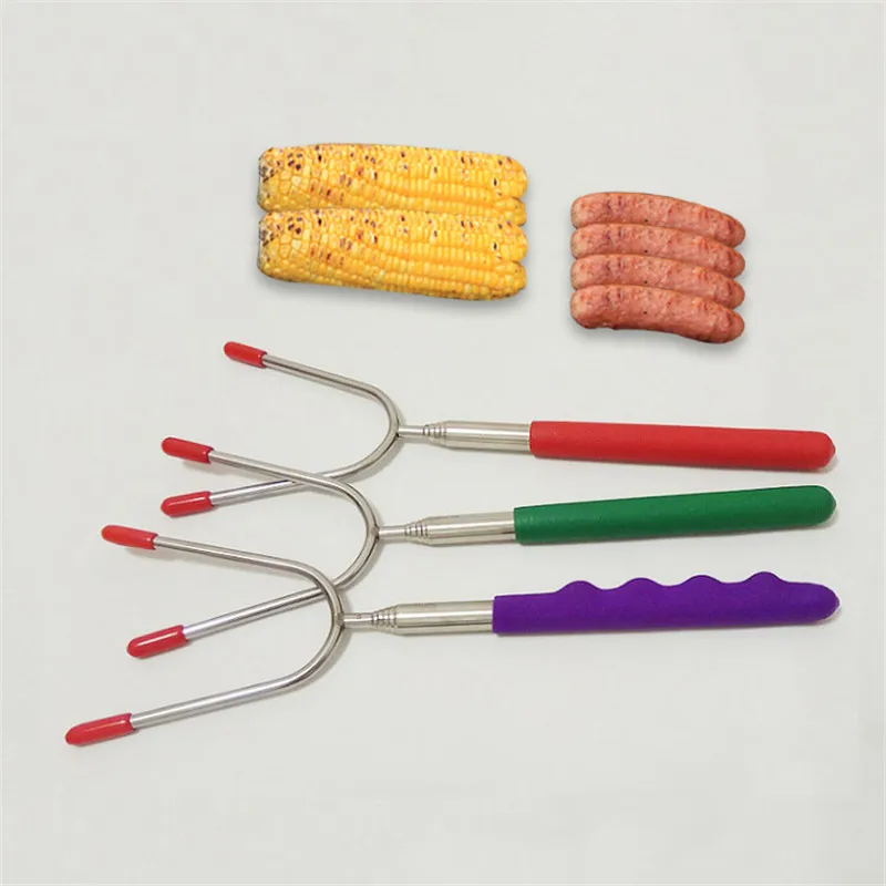 Растягивающиеся барбекю шампуры для мясо Prod силиконовая ручка вилки длинные