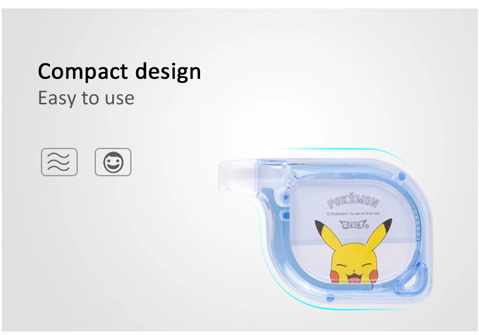 Deli Pikachu 6 м коррекционная лента 3 шт. Студенческая Модифицированная лента прозрачная Корректирующая лента канцелярские товары оптом