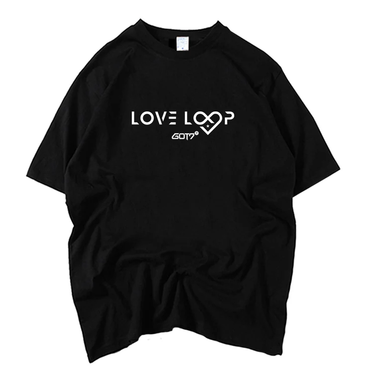 Kpop got7 новинка футболка с надписью love loop и принтом в стиле унисекс круглым вырезом