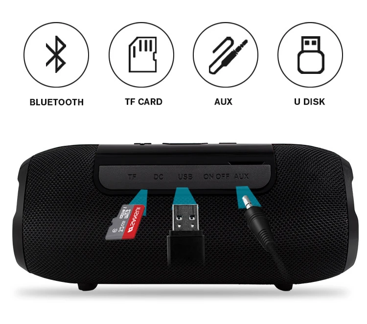 BY6660 Мини Bluetooth динамик Портативный водонепроницаемый беспроводной громкий динамик 10 Вт для телефона компьютера наружное радио fm бас стерео музыка