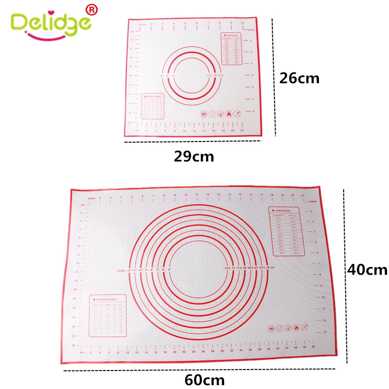 Большой коврик для замеса теста Delidge 1 шт. с чехлом силиконовый антипригарный