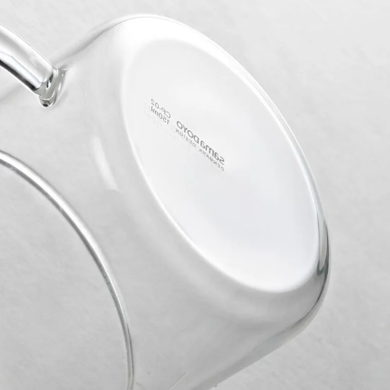 2 шт. прозрачная термостойкая стеклянная чашка ручной работы с ручкой простые