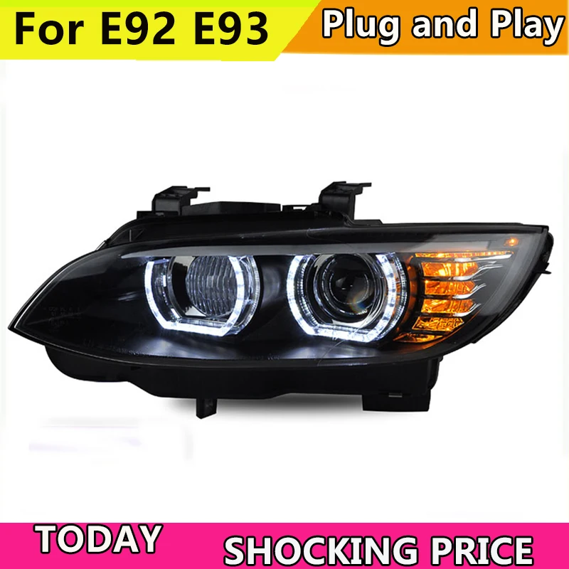 Автомобильный Стайлинг для BMW M3 E92 E93 2006 2012 фары 335i светодиодный DRL двойной луч H7