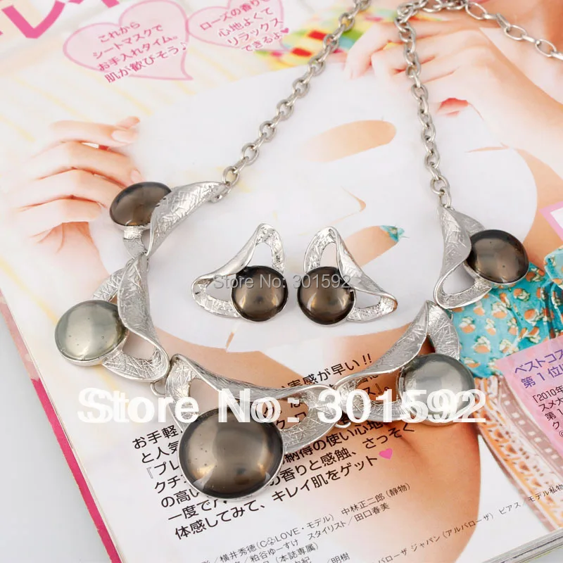 Классические черные и серые серьги в виде бриллианта комплект ювелирных изделий