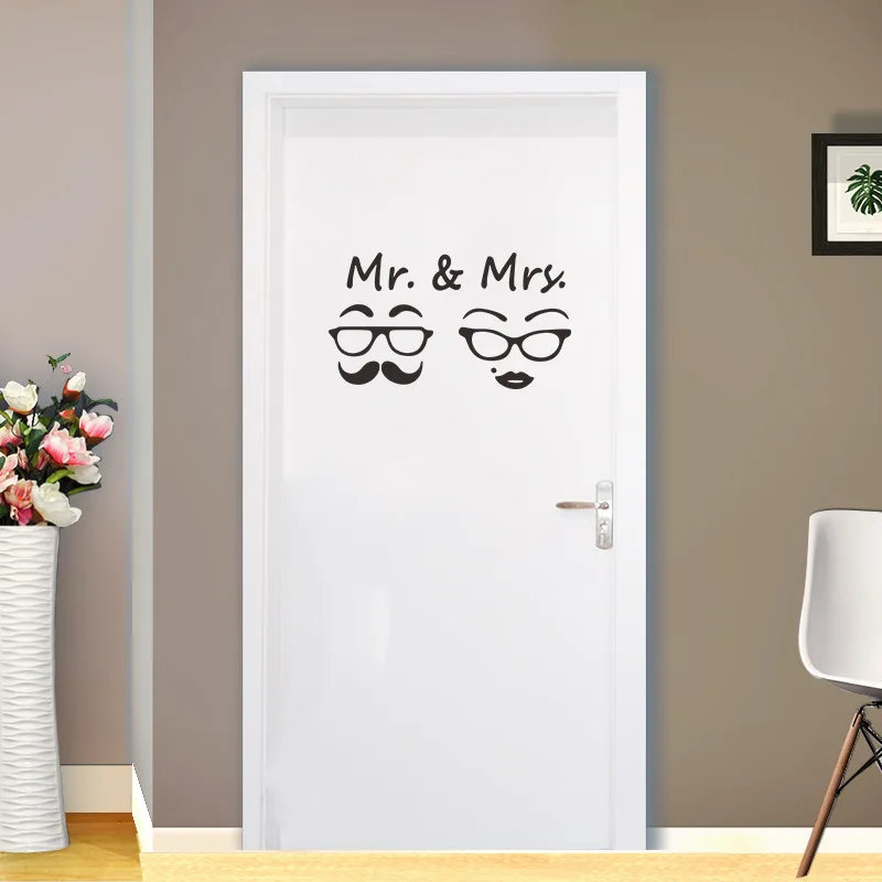 Настенные наклейки MR & MRS в стиле ретро для очков фона украшения дома обои Съемные
