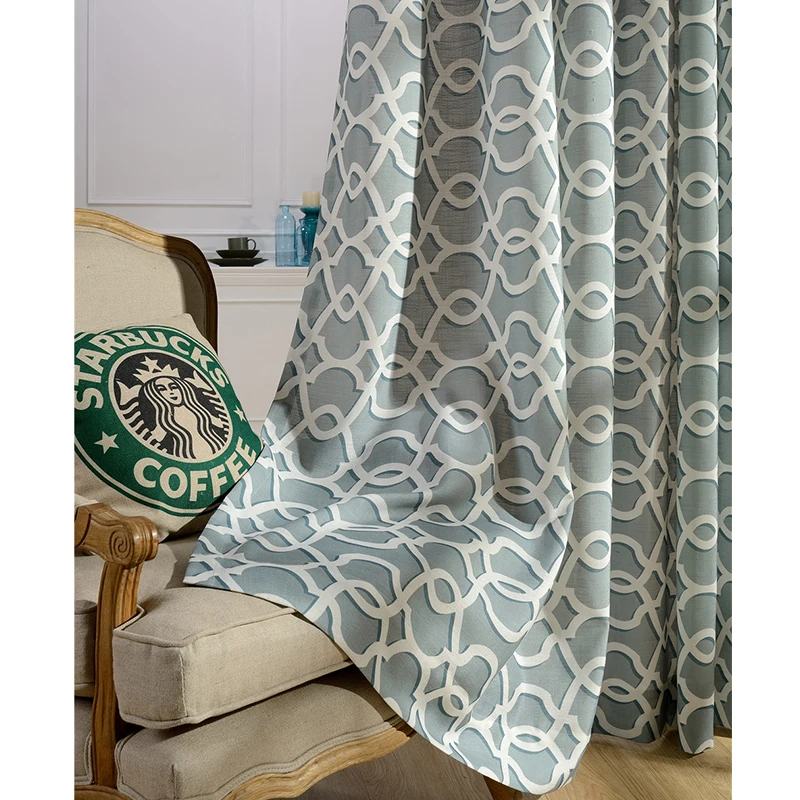 Занавески из 100% полиэстера в современном стиле печатные занавески для гостиной