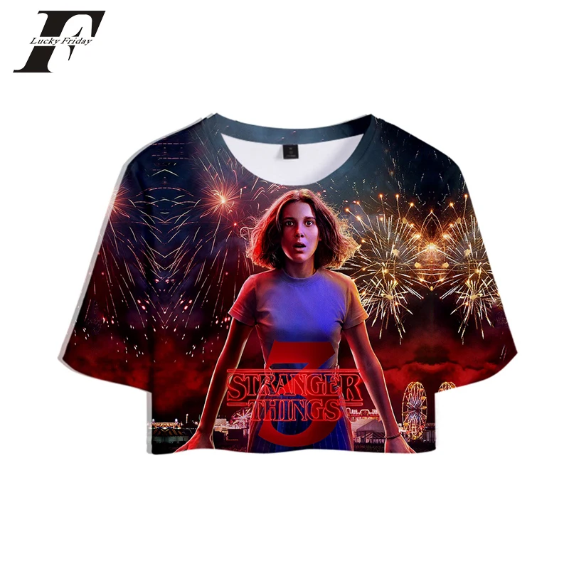 Женская футболка с объемным рисунком kpop Stranger Things ужасов сериала Thing 3D Сексуальная