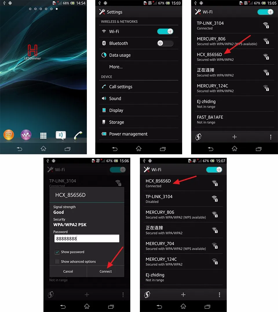 Rgbww полоса WiFi контроллер, rgb контроллер, связь с Android телефон через WLAN в dim, выход 5 каналов RGBWW данных