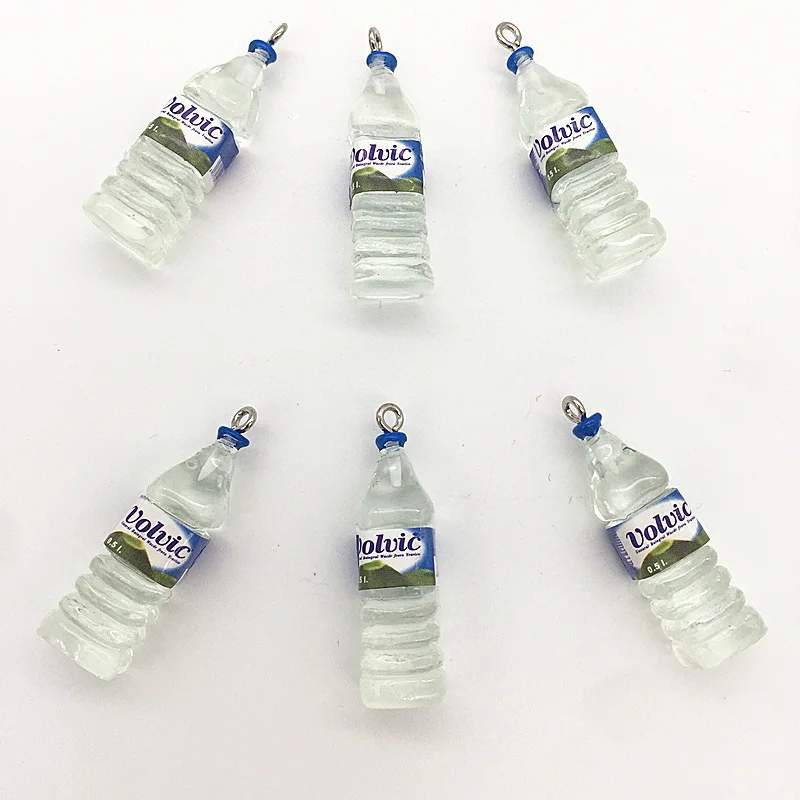square volvic Давайте начать! Милая миниатюрная бутылка, бутылки вина/Саке/воды, 3D winebottle для праздника брелок и украшение серьги - Цвет: square volvic