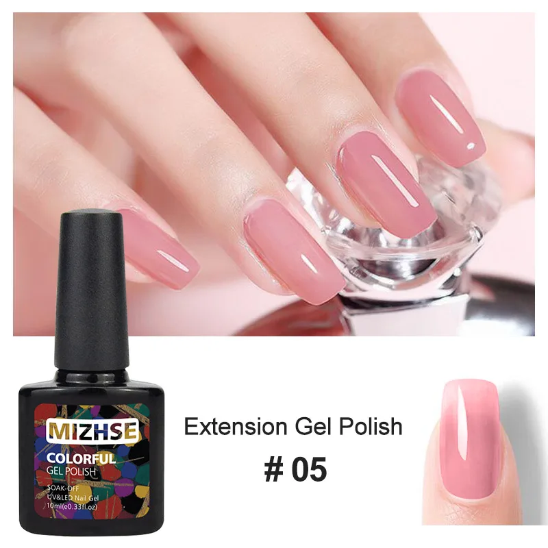005 MIZHSE, удлиняющий Гель-лак для ногтей, прозрачный розовый, телесный, полигелевый лак, УФ, строительный гель, камуфляж, для дизайна ногтей, полигелевый, маникюрный, гелевый - Цвет: 005
