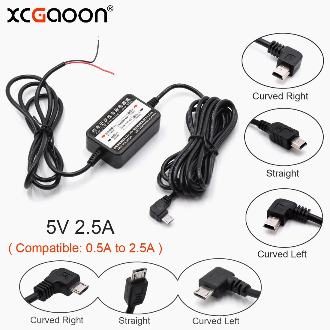 

XCGaoon 10 Piece Car DC Converter Module Input 12V 24V Ouput 5V 2.5A With mini USB / Micro USB Cable Low Voltage Protection