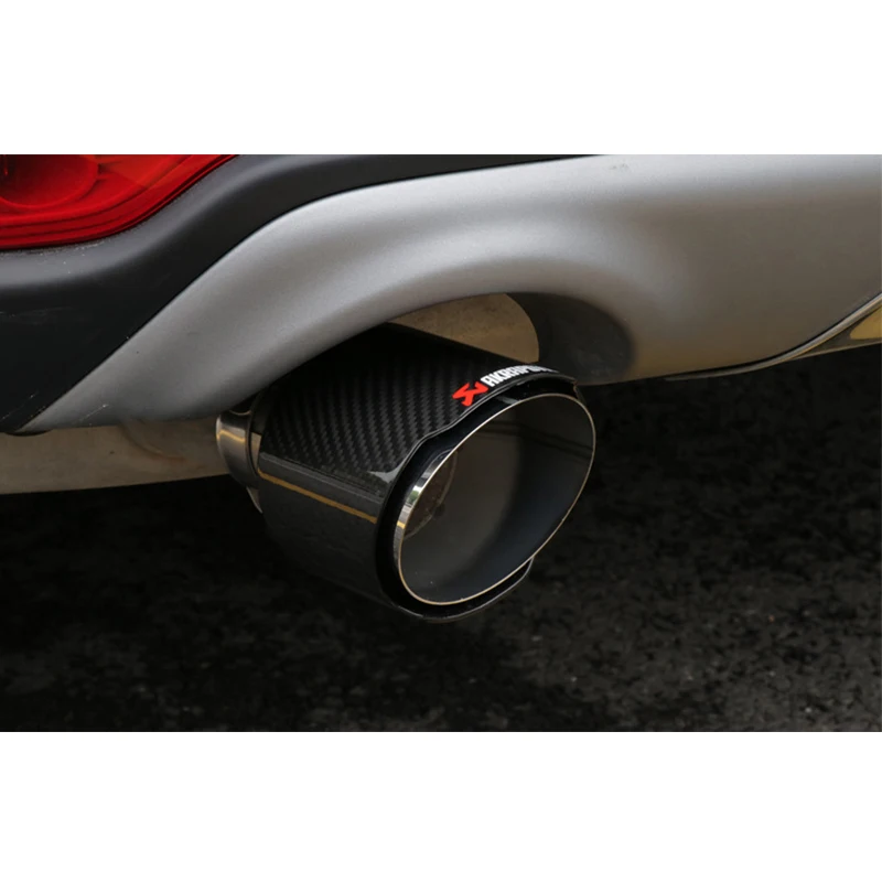 1 шт. Akrapovic глянцевый черный углеродное волокно автомобиля Универсальный выхлопной трубы задний глушитель прямой край