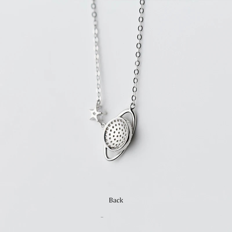 Herwish Дизайн Блестящая планета Подвеска Ожерелье s Bling серебро 925 ювелирные изделия Вселенная женская галактика звезда цепочка Ожерелье