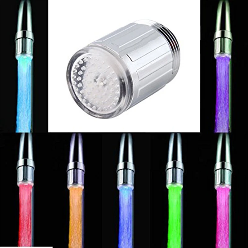 Светодиодный водопроводный кран душевой 7 цветов меняющийся светодиодный