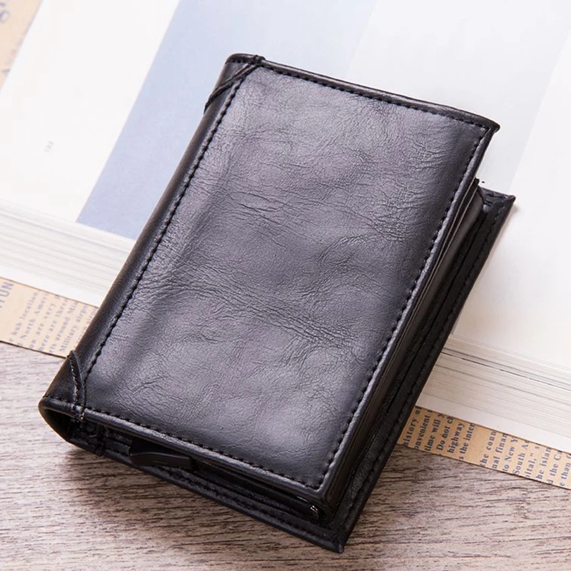 Автоматический держатель для кредитных карт алюминиевый кошелек с блокировкой