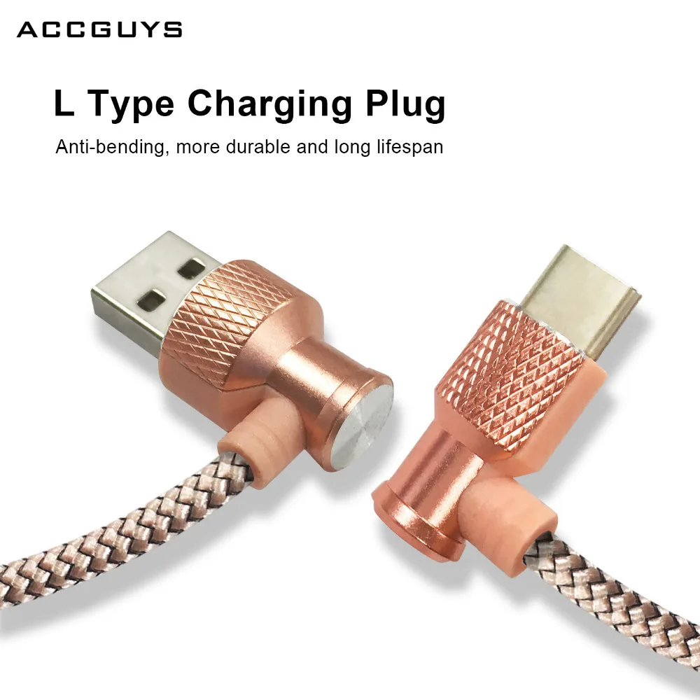 ACCGUYS L форма Тип C зарядный USB кабель для синхронизации данных Samsung Galaxy C9 Pro Huawei P9 Plus