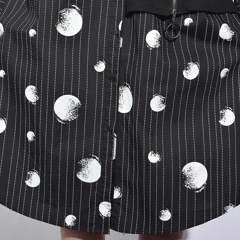 Женское платье в полоску XITAO повседневное лоскутное Корейском стиле с длинными