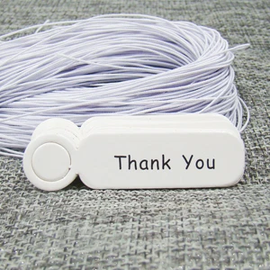 Белая бумажная Подарочная этикетка 3 см с лентой 200 шт. + белая эластичная нить для