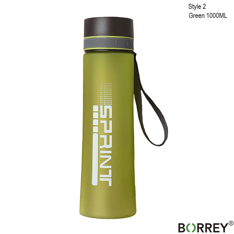 Style 2 Green BORREY 1L большой объем для воды пластиковая большая бутылка для воды Спорт на открытом воздухе бутылка для воды с чайным фильтром переносной чайник - Цвет: Style 2 Green