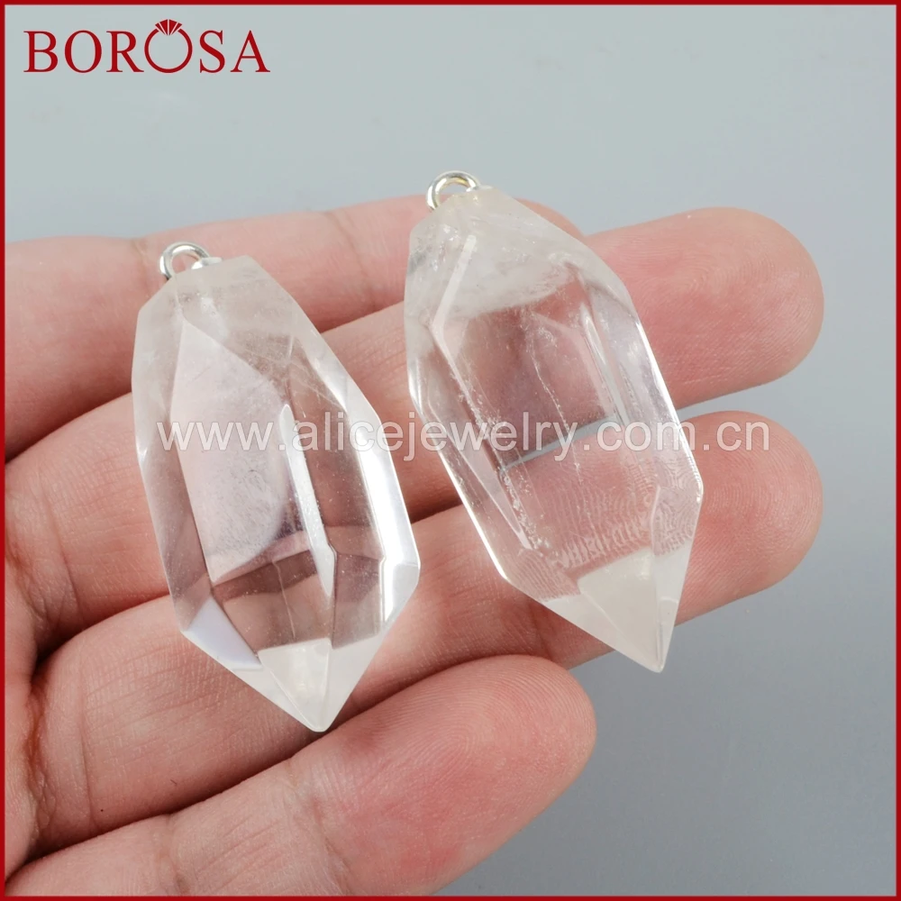 BOROSA 5/10 шт натуральный Серебристый Цвет Белый Кристалл Кварца Граненый карандаш