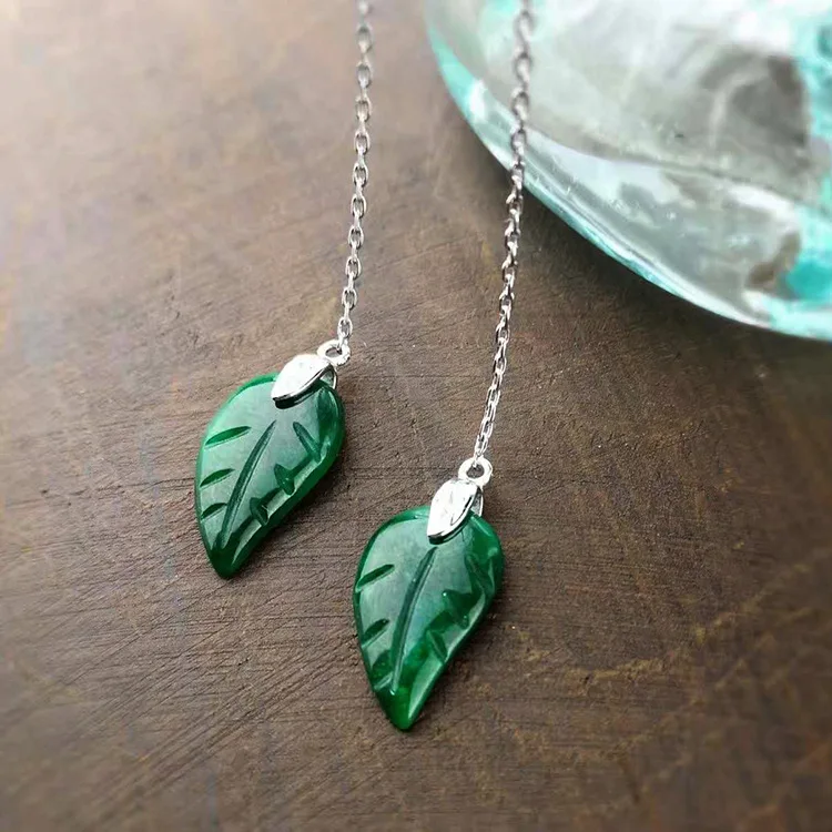 2018 Лучшая мода ручная инкрустированная бижутерия для ушей листья железного