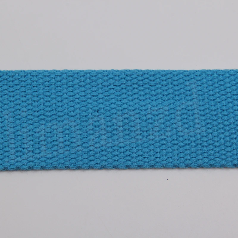 

2.5 cm light blue color fashion design 2016 cotton webbing bead weaving webbing strap